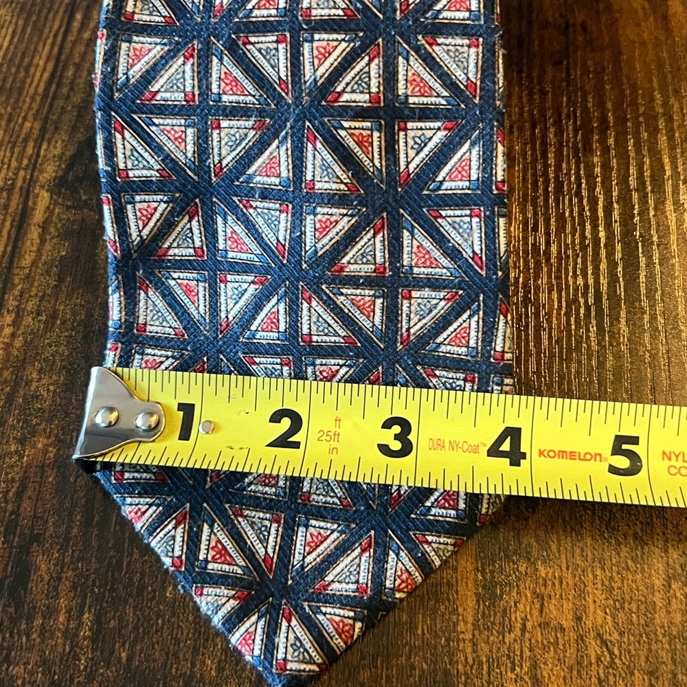 Towncraft Triangular Pattern Tie In Navy And Red … - image 5
